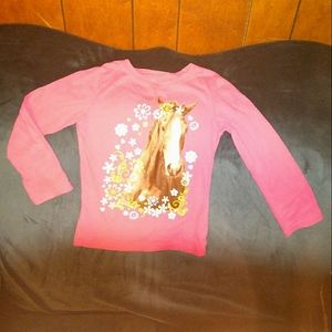 Girls hot pink long sleeve shirt size Small 5/6